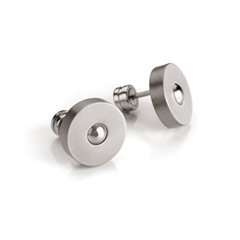 Boccia Titanium Circle Studs - Shiny Center - 501-02 - Click Image to Close